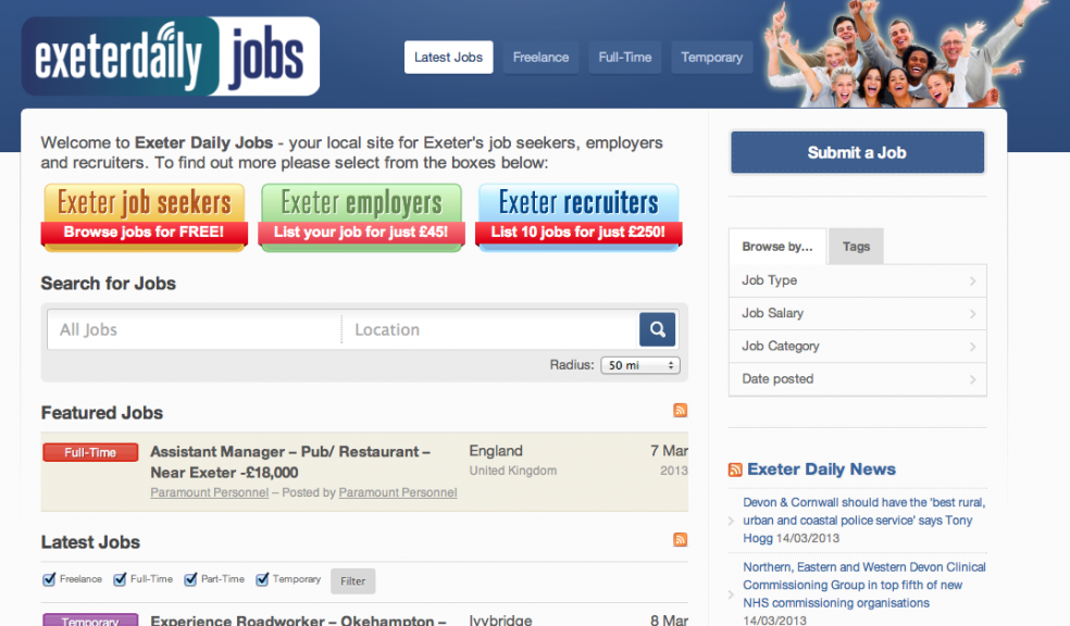 The Exeter Daily launches new local Jobs site The Exeter Daily